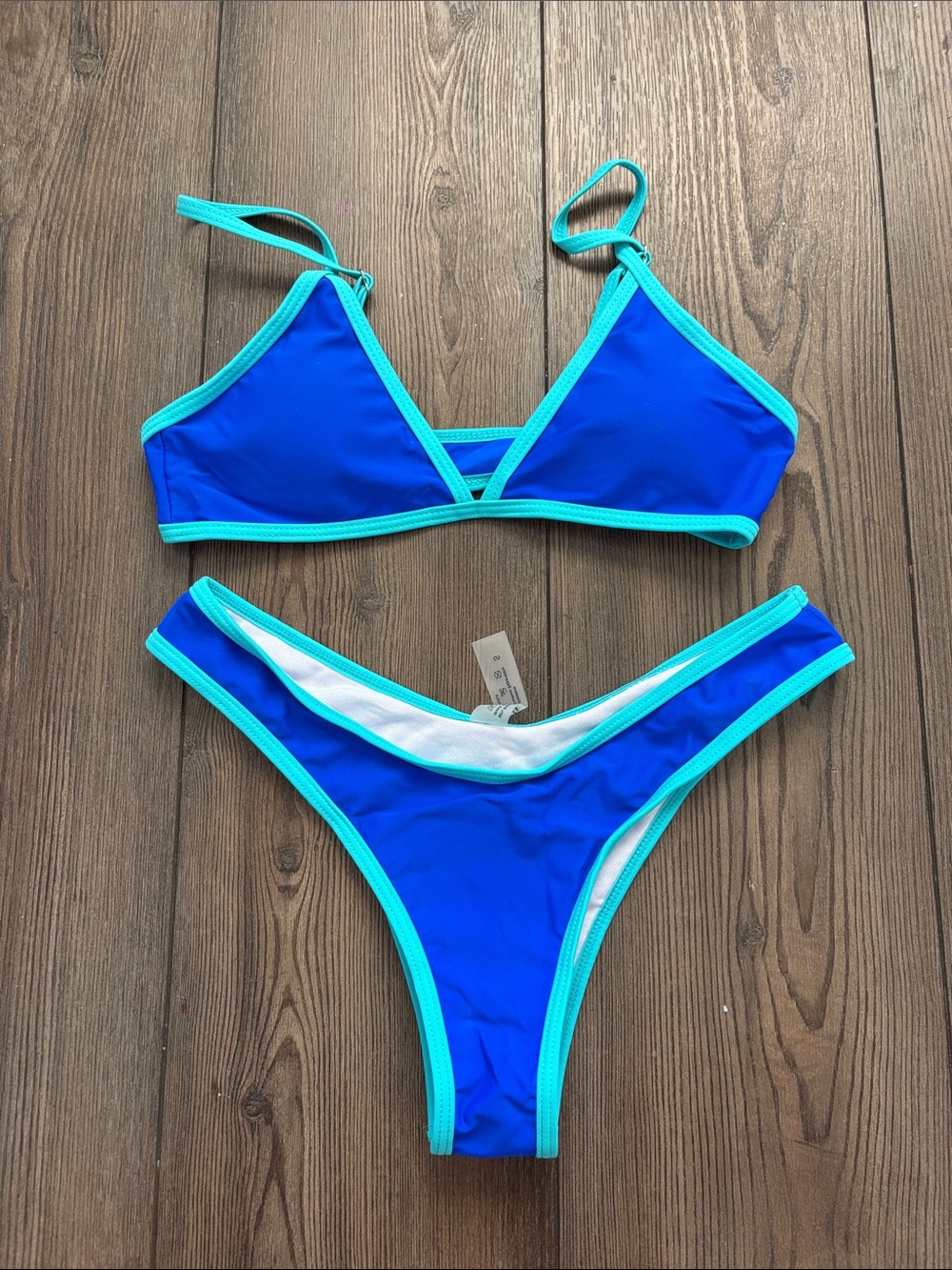 SHEIN Blue Bikini with Teal Trim